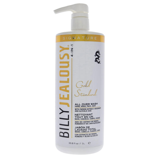 Billy Jealousy Gold Standard 4-in-1 All Over Wash - Hand, Body, Face and Hair Cleansing, Soothing and Moisturizing Wash, Papaya, Mint, Rosemary Beauty & Personal Care Billy Jealousy