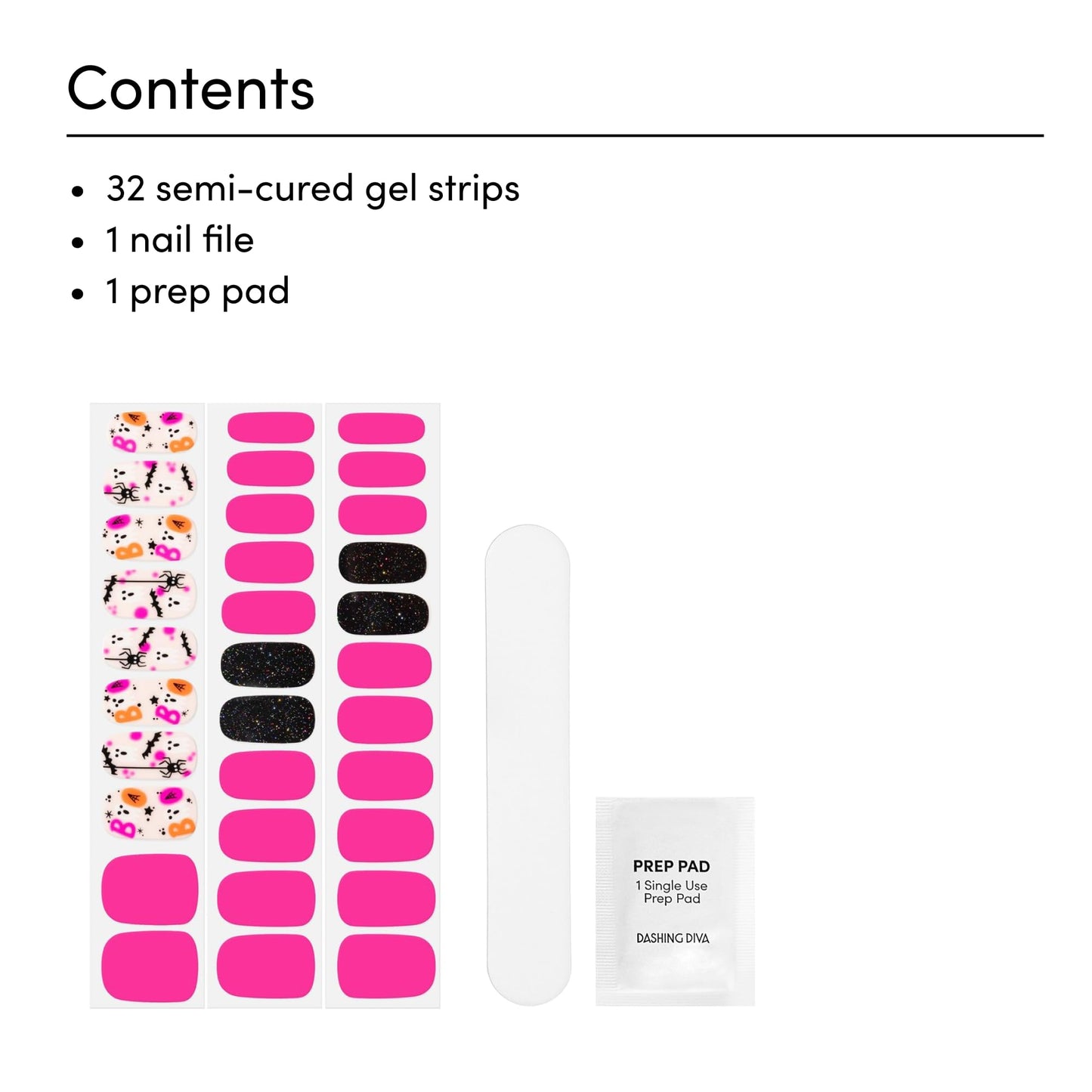 Dashing Diva Gloss Nail Strips - The Friendly Ghost - UV Free, Chip Resistant, Long Lasting Gel Nail Stickers - 3-Piece Glow-In-The-Dark Manicure Set Beauty & Personal Care Dashing Diva