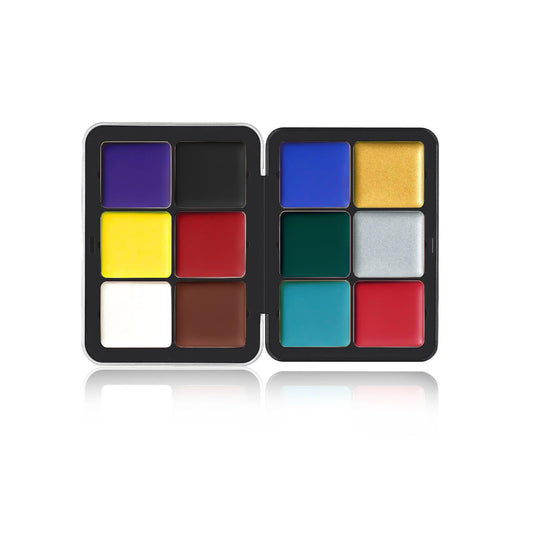 12 Color Face Body Paint Palette, Professional Face Painting Kit Creamy Waterproof Oil-Based Painting Palette for Parties, Halloween, Cosplay, Stage