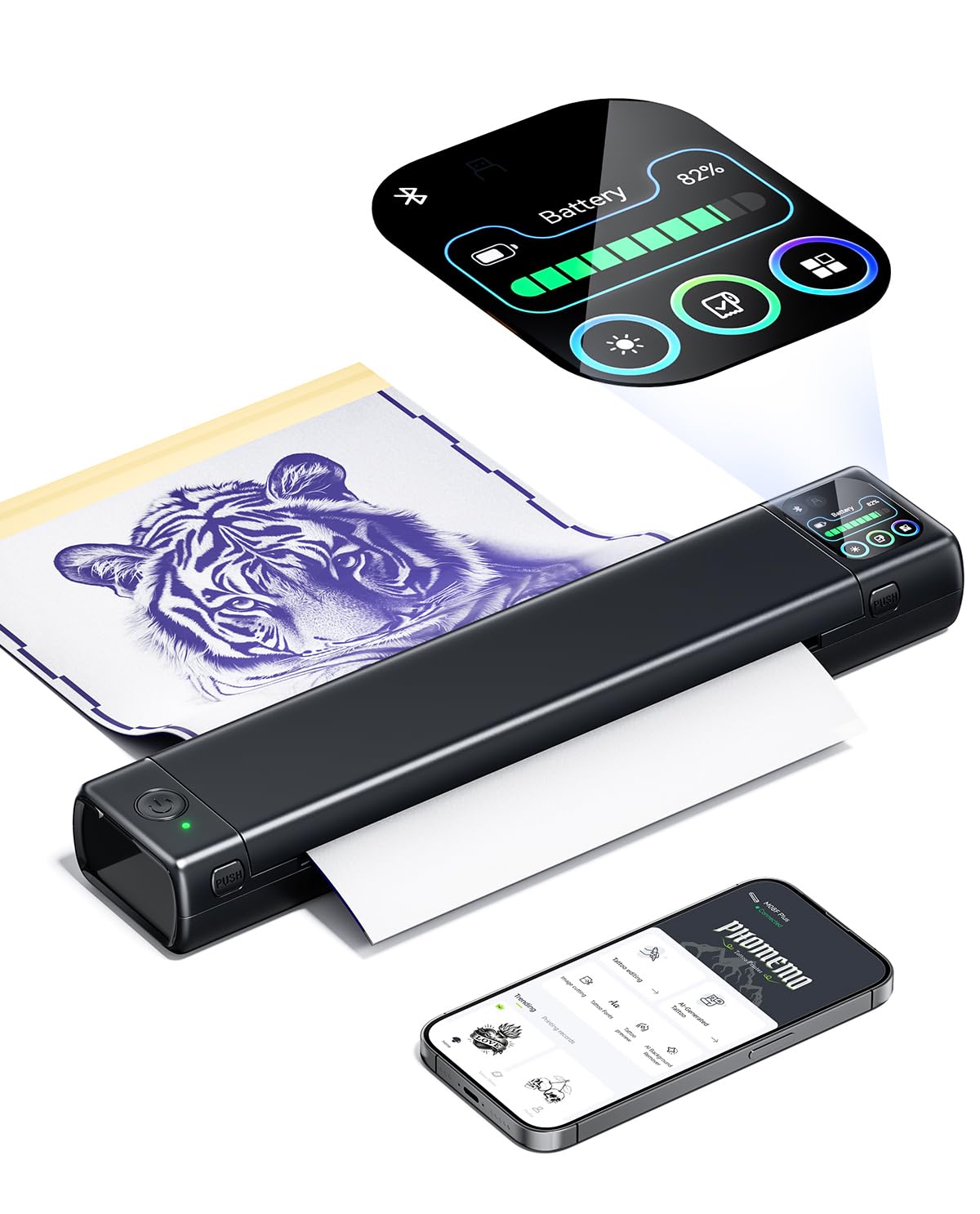 Phomemo M08F Plus Touchscreen Tattoo Stencil Printer, Bluetooth, Thermal Beauty and Personal Care Phomemo