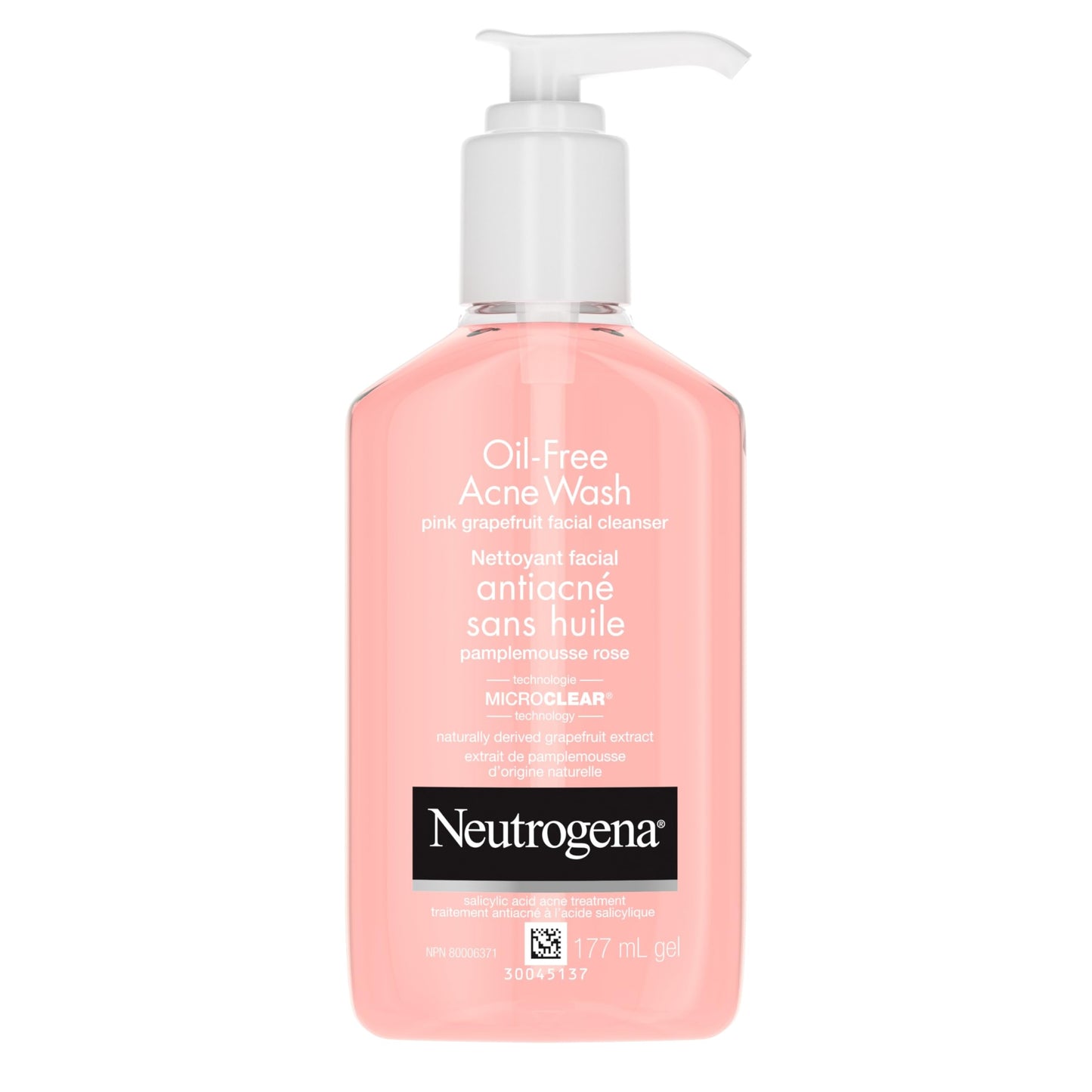 Neutrogena Oil-Free Acne Wash Facial Cleanser, Pink Grapefruit, 6 Ounce