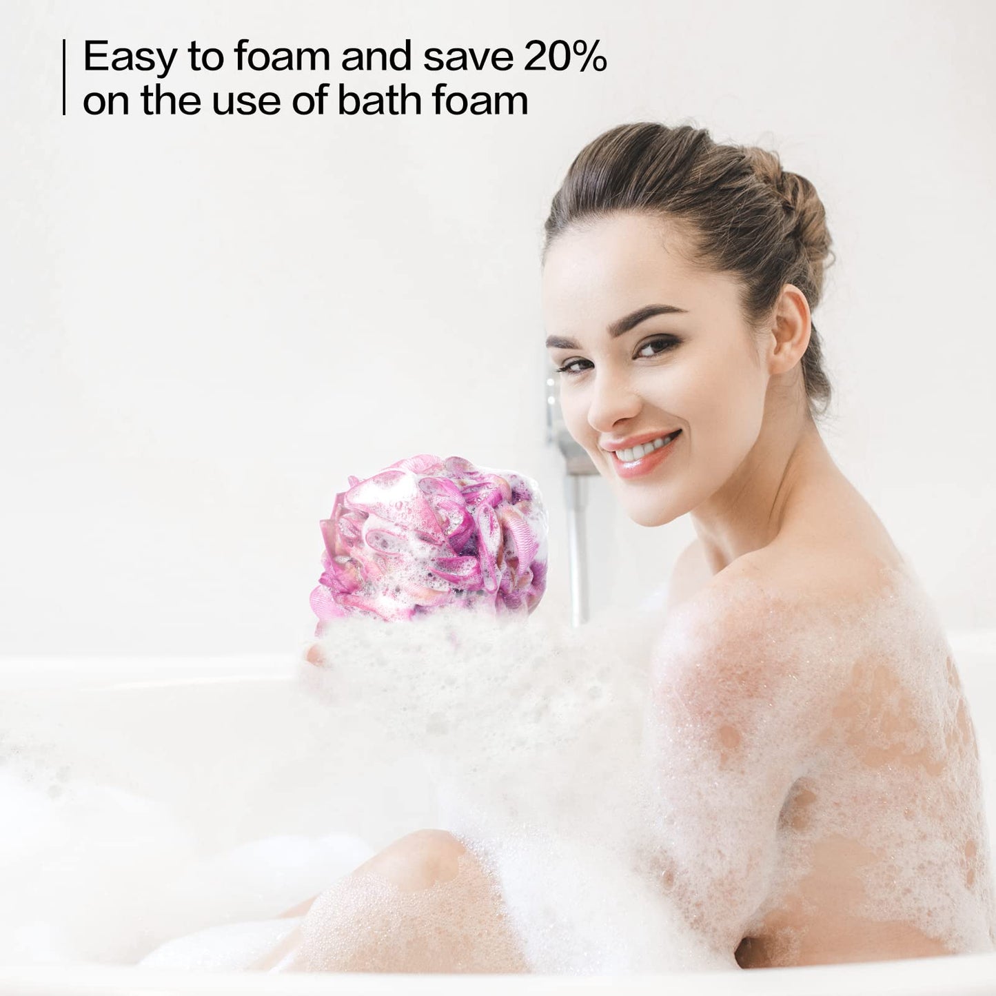 Fishent Shower Sponge Shower Loofah, Body Wash Loofah Sponge Body Scrubber, 3 Pack 60g Large Size Lofas for Shower, Cleaning Loofahs Sponge Body