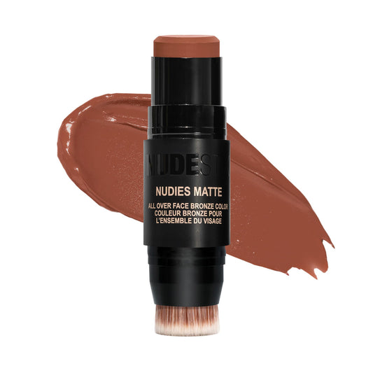 Nudestix Nudies Bronze All Over Matte Bronzing Stick - 3-in-1 Cream Bronzer for Cheeks, Eyes & Lips with Built-In Brush | Natural Contour & Sun-Kissed Beauty & Personal Care Nudestix
