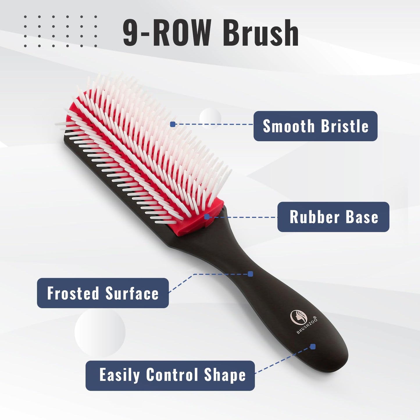 O BRUSHZOO Hair Brush Set, Detangler Brush for Natural 3/4abc Curly Hair, Hair Brushes for Women Men Kids Detangling Styling with Spray Bottle