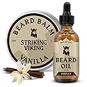 Striking Viking Beard Oil and Balm - Leave in Beard Conditioner - Tames, Styles, Softens, and Moisturizes Beards and Mustache - Made with All Natural