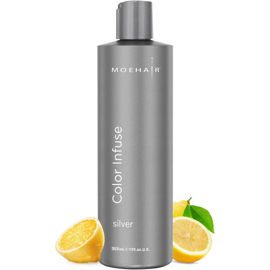 MOEHAIR Color Infuse Silver - 12 Fl. Oz | Purple Toner for Silver, Gray & White Hair | Neutralizes Unwanted Brassiness | Salon-Grade Hair Toner