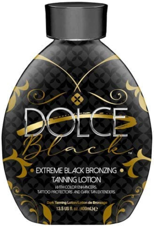 Dolce Black Bronzer Tanning Lotion - Indoor/Outdoor for Tattoo & Color Fade Protection - Anti-Orange, Anti-Aging & Anti-Wrinkle Natural Tanning Bed Beauty & Personal Care Dolce Black
