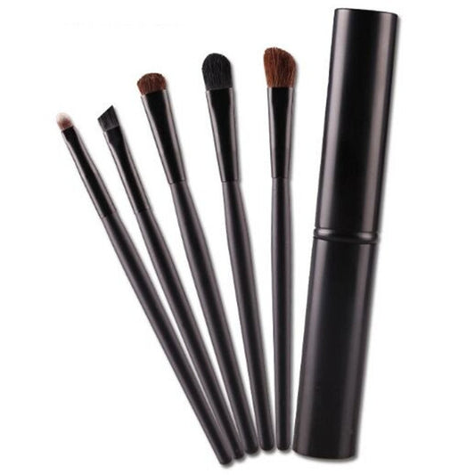 Mokale 5 Pieces Professional Eyeshadow Brush Makeup Kit Designer Cosmetic Eye Makeup Tools With Luxury Case Synthetic & Goat Hair Stylish Ergonomic
