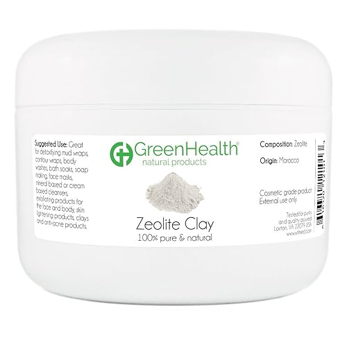 GreenHealth Zeolite Clay Powder 6 oz - 100% Pure & Natural | Detoxifying & Rejuvenating Face Mask, Deep Pore Cleanser & Body Detox