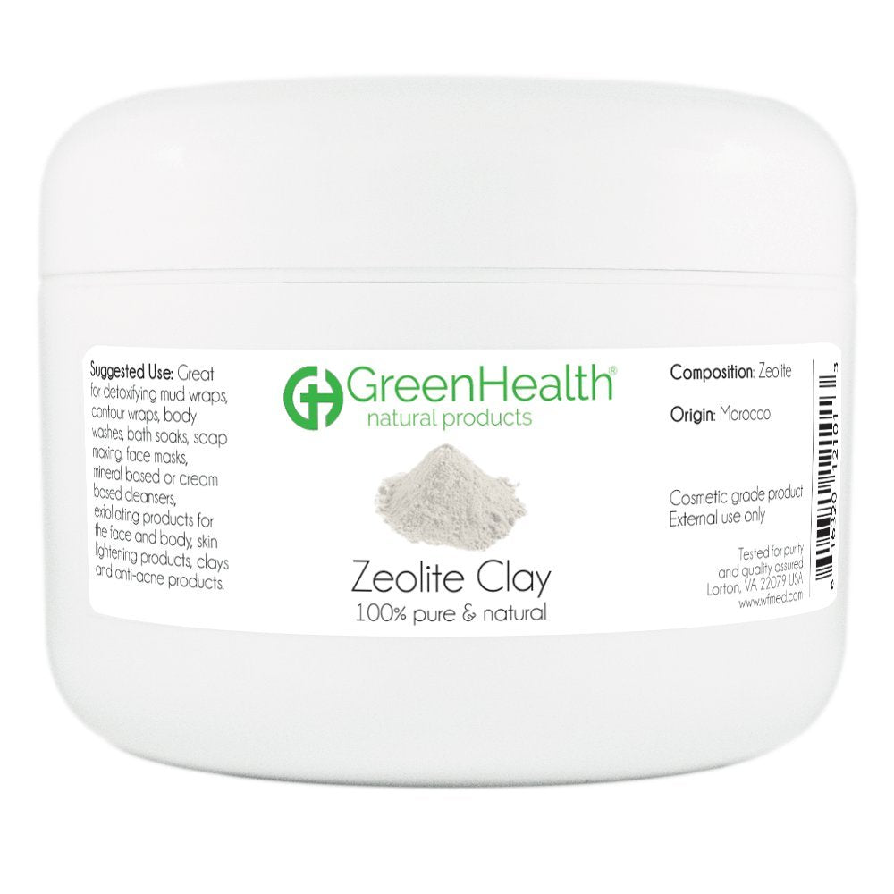 GreenHealth Zeolite Clay Powder 6 oz - 100% Pure & Natural | Detoxifying & Rejuvenating Face Mask, Deep Pore Cleanser & Body Detox