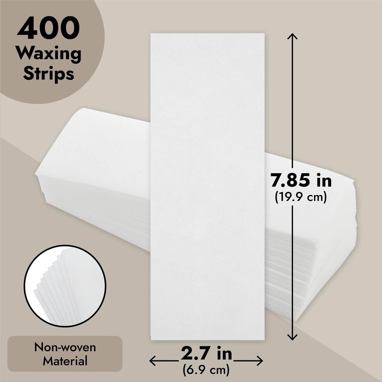 Juvale Wax Strips for Hair Removal - 7.85 x 2.7 In Pack of 400 Non-Woven Disposable Sheets - Customizable Face & Body Waxing Strips for Women Smooth