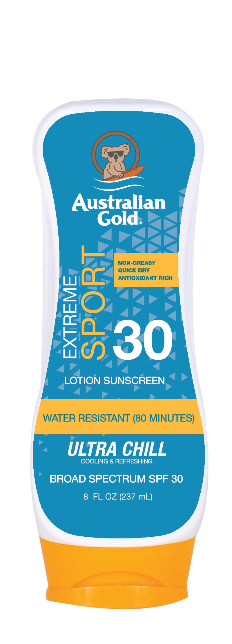 Australian Gold Extreme Sport Sunscreen Lotion SPF 30, 8 Ounce | Broad Spectrum | Sweat & Water Resistant | Non-Greasy | Oxybenzone Free | Cruelty