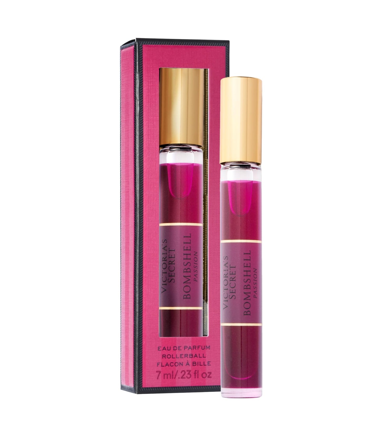 Victoria's Secret Bombshell Passion Eau de Parfum Rollerball, Notes of Sparkling Cassis, Queen Peony & Fuchsia Rose, Travel Size Mini Perfumes for