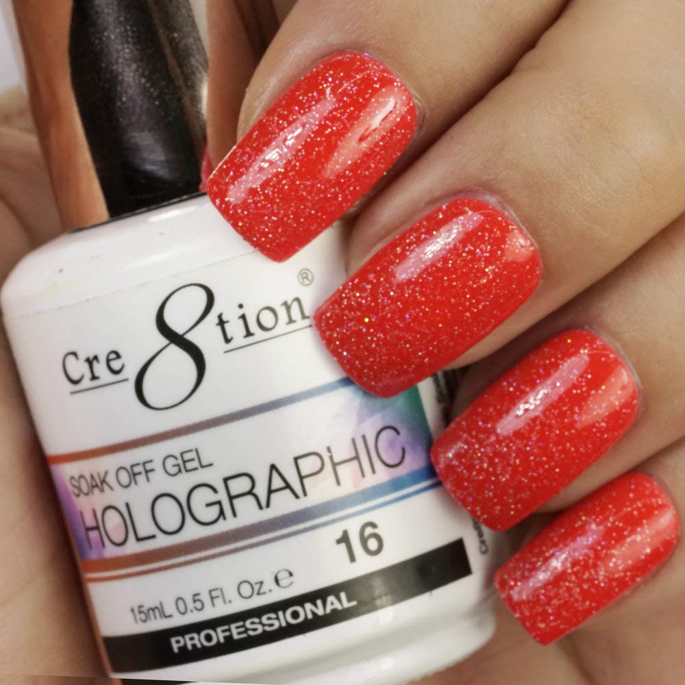 Cre8tion Holographic Collection Soak Off Gel LED/UV cured 15mL/0.5 fl oz - HG16 Beauty & Personal Care Cre8tion