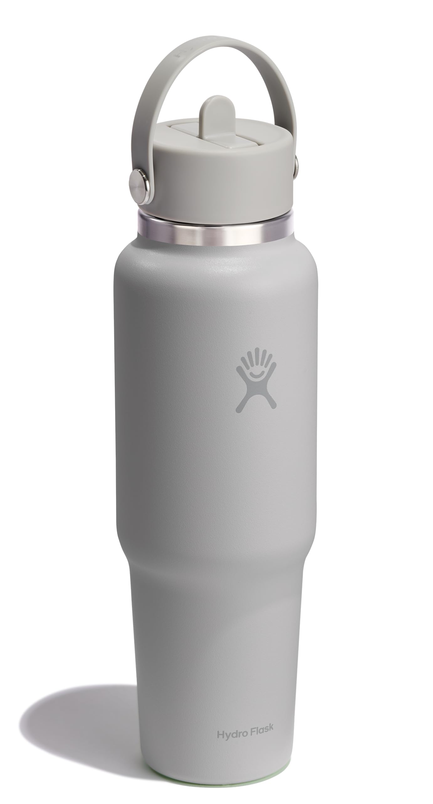 Hydro Flask Travel Water Bottle - Insulated Stainless Steel - Wide Straw Lid, Non Spill, Leakproof in 40 Oz Birch Gray