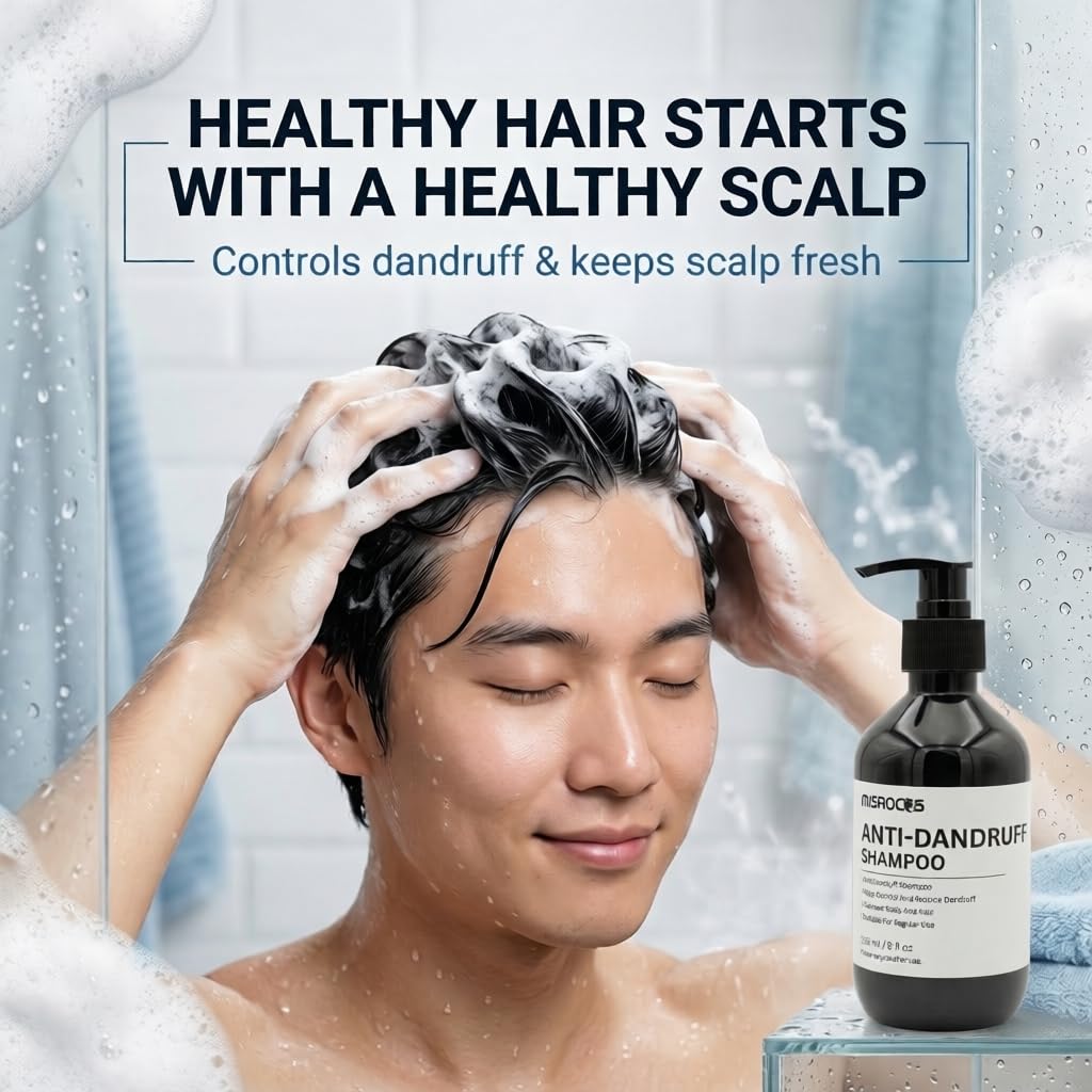 MISROCOS - Hair Care Essentials- Moisturizing Conditioner & Anti-Dandruff Shampoo, Professional Scalp Care for Deep Hydration, Shine, Flake Control