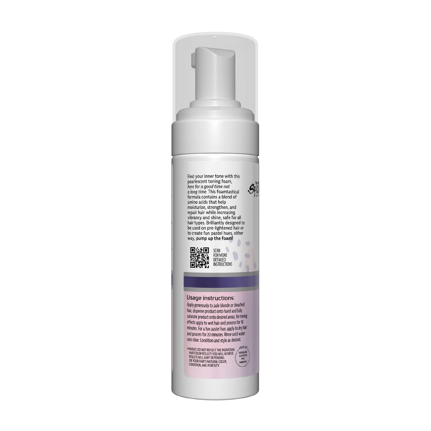 Splat Brilliant Toning Foam, Violet Frost, 5 oz., Hair Toner Lasts Up to 10 Washes, Weightless Conditioning Foam Increases Vibrancy and Shine, Vegan