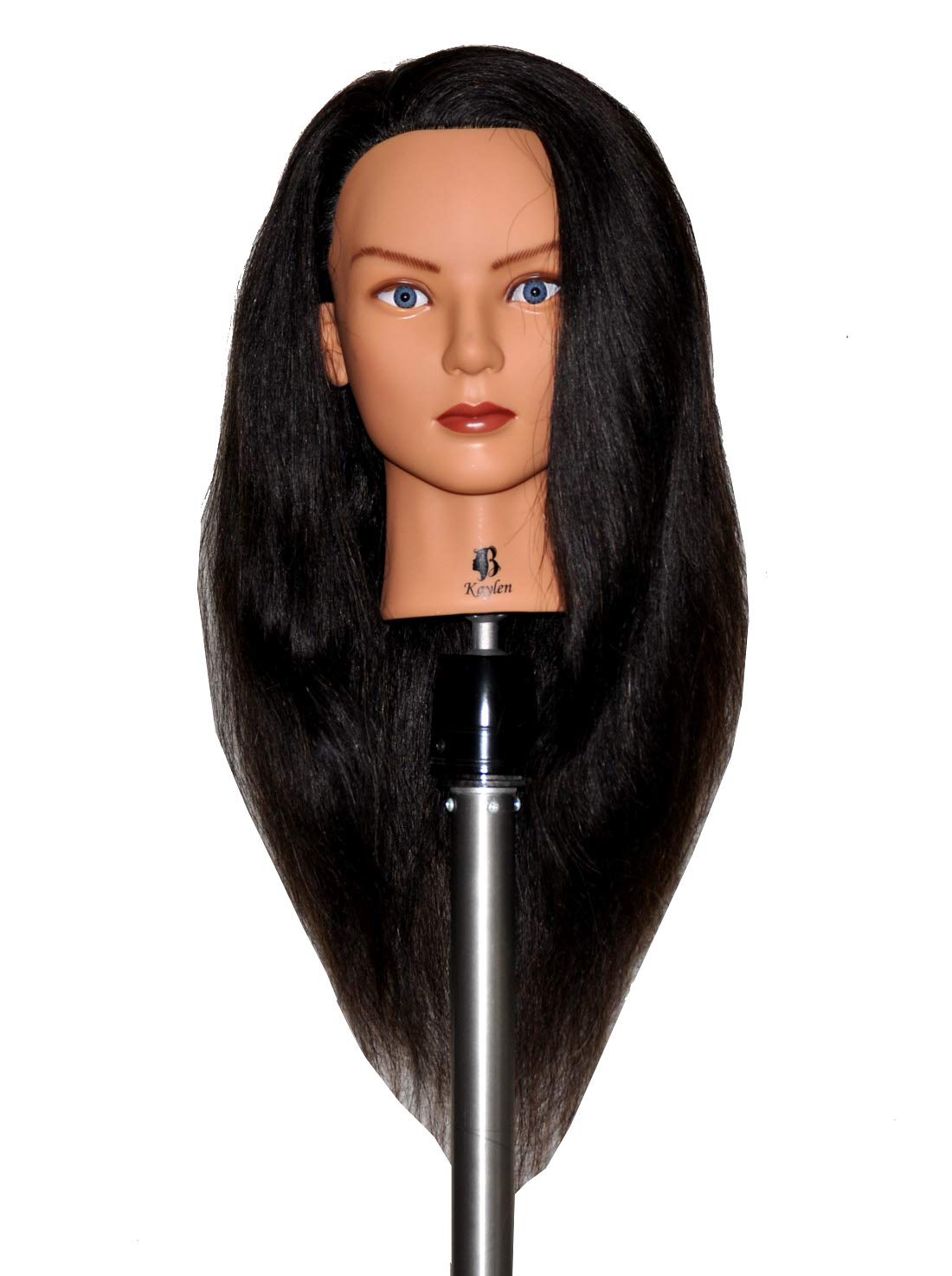 Zvena Beauty 24" Human Hair Cosmetology Mannequin Manikin Training Head with Clamp (24" DARK BROWN (KAYLEN+C))