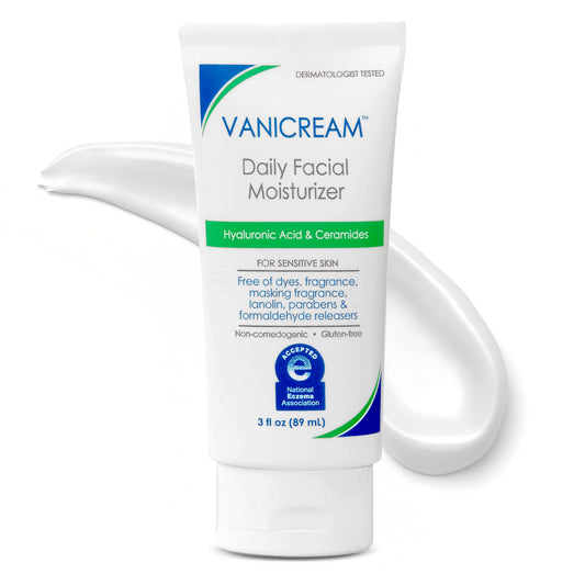 Vanicream Daily Facial Moisturizer, 3oz – With Ceramides & Hyaluronic Acid, Gentle Formula for Sensitive Skin, Free of Common Irritants