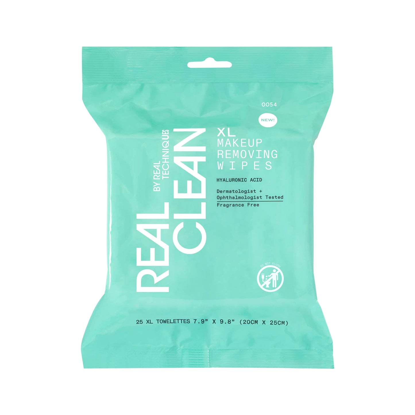 Real Techniques Real Clean XL Hydrating Facial Wipes, Infused With Hyaluronic Acid, Dual-Usage Cleansing Wipes Repair Skin & Gently Remove Makeup
