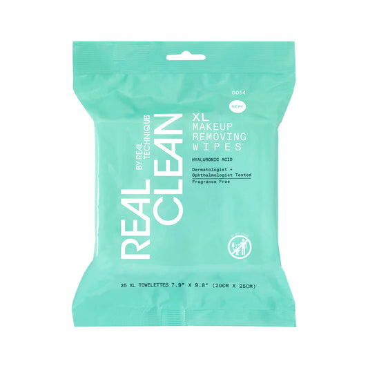 Real Techniques Real Clean XL Hydrating Facial Wipes, Infused With Hyaluronic Acid, Dual-Usage Cleansing Wipes Repair Skin & Gently Remove Makeup Beauty & Personal Care Real Techniques