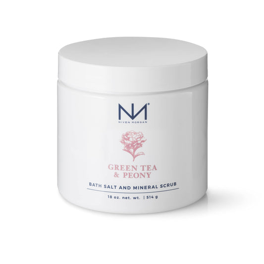 Niven Morgan Green Tea & Peony Dead Sea, & Epsom Soak Bath Salt and Spa Mineral Scrub 18 oz. Beauty and Personal Care Niven Morgan