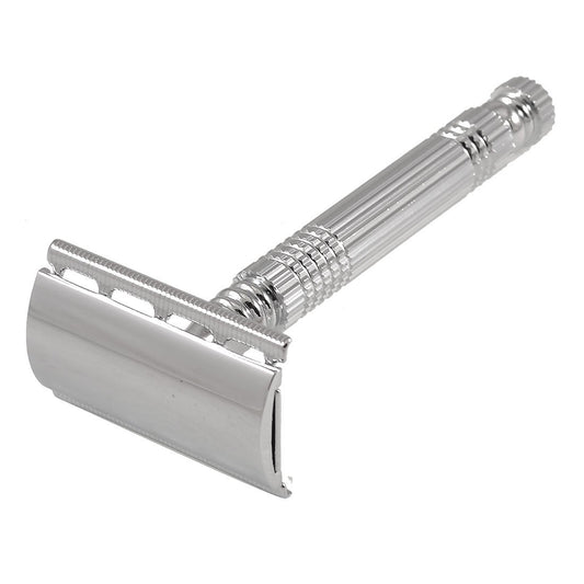 Ruilogod Silver Tone Alloy Handle Double Edge Blade Razor Shaver (id: a1e 4e5 990 a66 383 Beauty and Personal Care Ruilogod