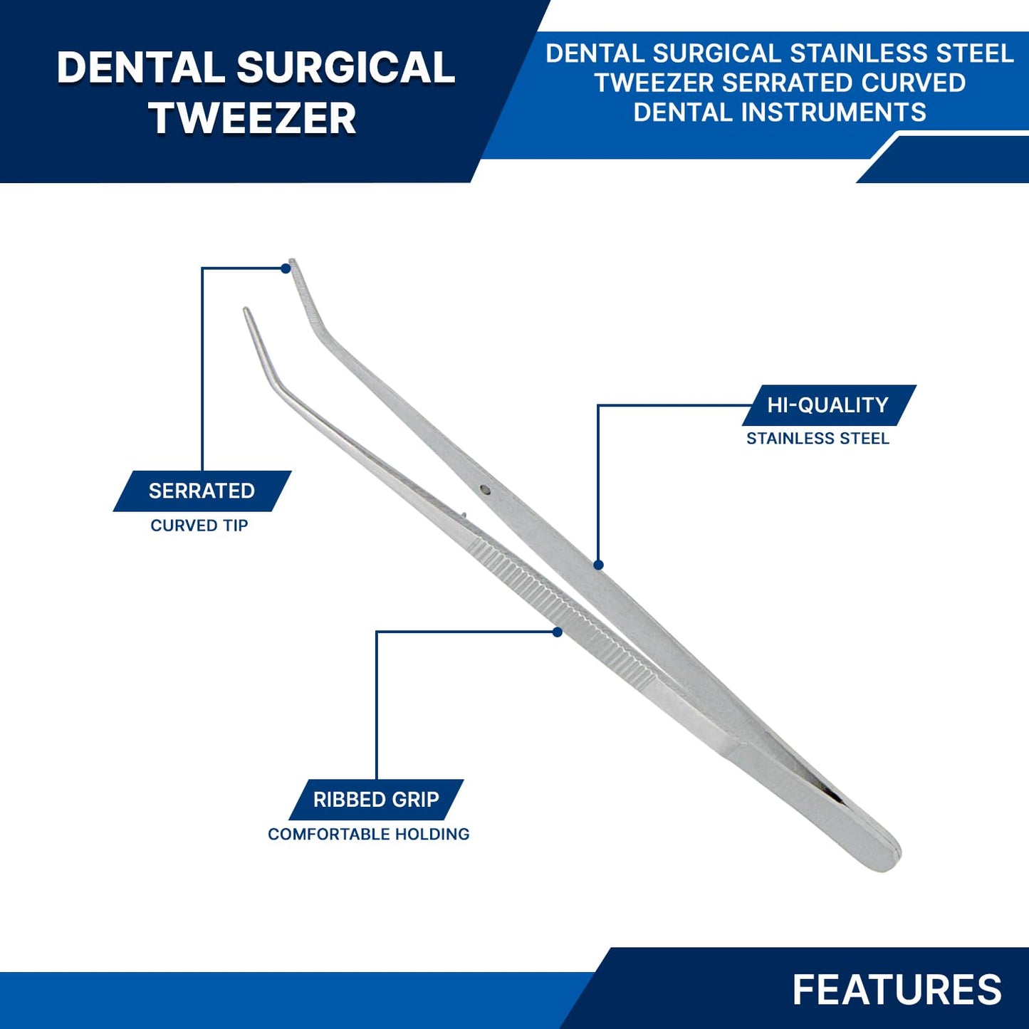 Stainless Steel Tweezers, with Curved Serrated Tip Multipurpose Tweezers Sewing Machine Tweezers Forceps for Craft Repairing (5) Beauty and Personal Care SURGICAL ONLINE