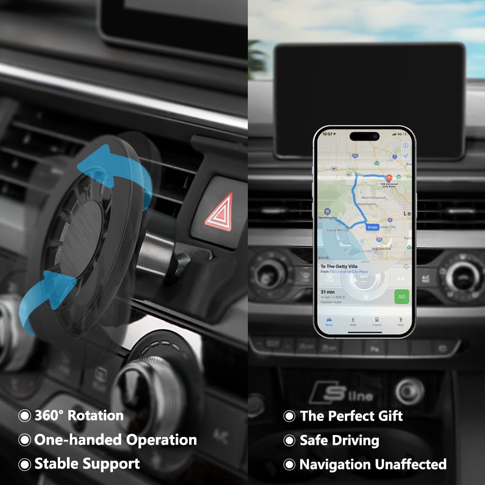 Zchan Car Phone Holder Mount for Audi A4/S4/A5/S5/RS4/RS5 2017-2025 Car Accessories Car Mount 360°Rotation for Car Phone Holder Magnetic Hands Free…