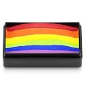Kraze FX Dome Stroke - Deep Rainbow (25 gm), Professional 1-Stroke Split Cake, Hypoallergenic, Non-Toxic, Water Activated Face & Body Painting Makeup