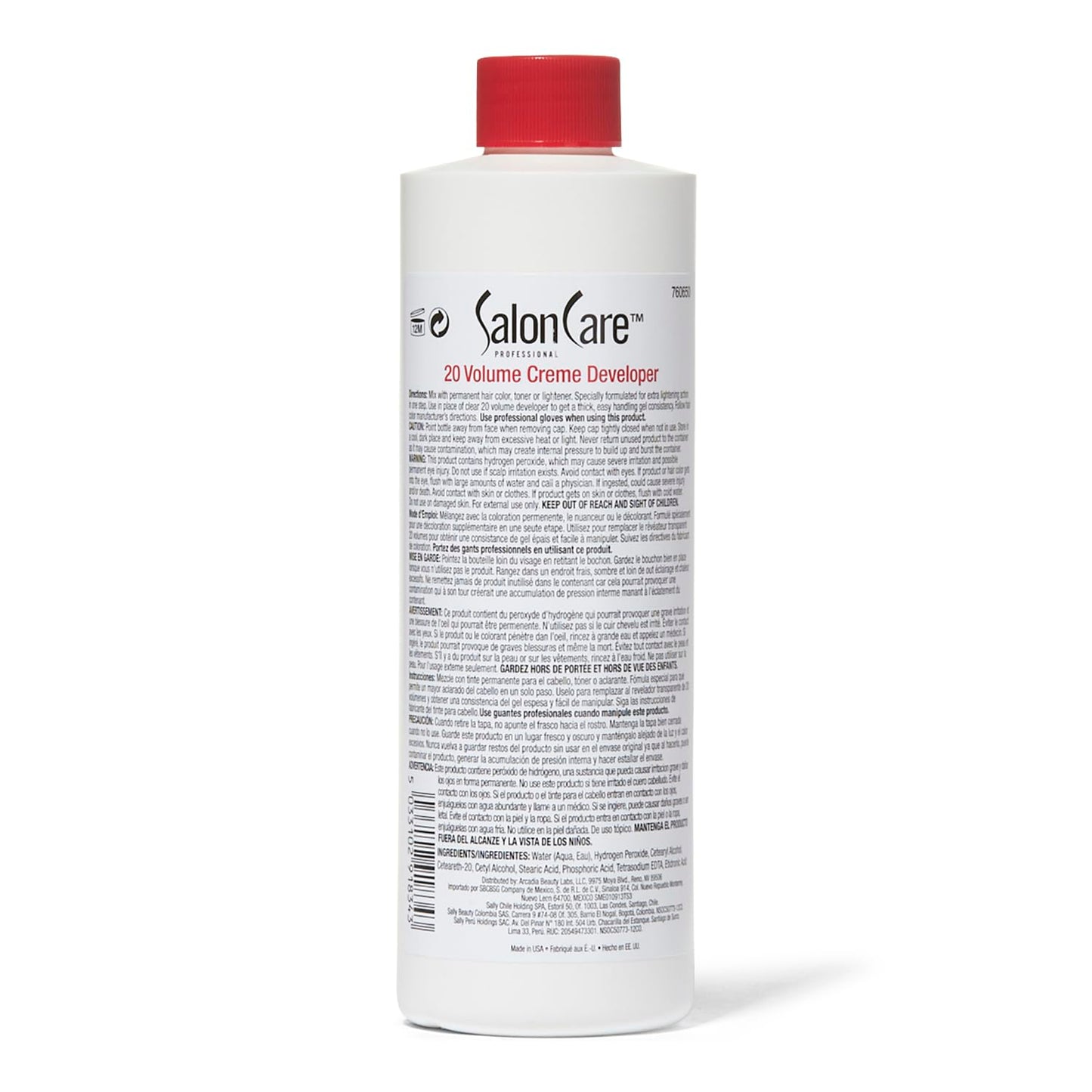 Salon Care 20 Volume Creme Developer, Uniform Lift, Easy to Handle Cream Consistency, Stabilized Formula, 16 Ounce Beauty and Personal Care Salon Care