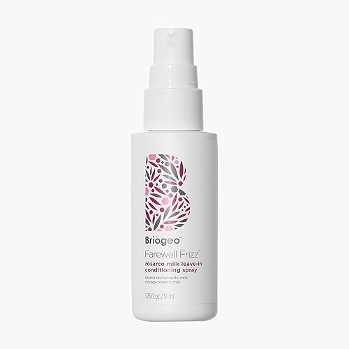 Briogeo Farewell Frizz Rosarco Milk Leave-In Conditioning Spray, Anti Frizz Leave In Conditioner for Curly Hair, Hair Detangler Spray & Hair