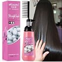 Mokeru 150ml Easy Using Smooth Hair Straightening Cream Nourishing Straight Hair Cream Treatment With Brush, Hair Straightening Treatment For Curly