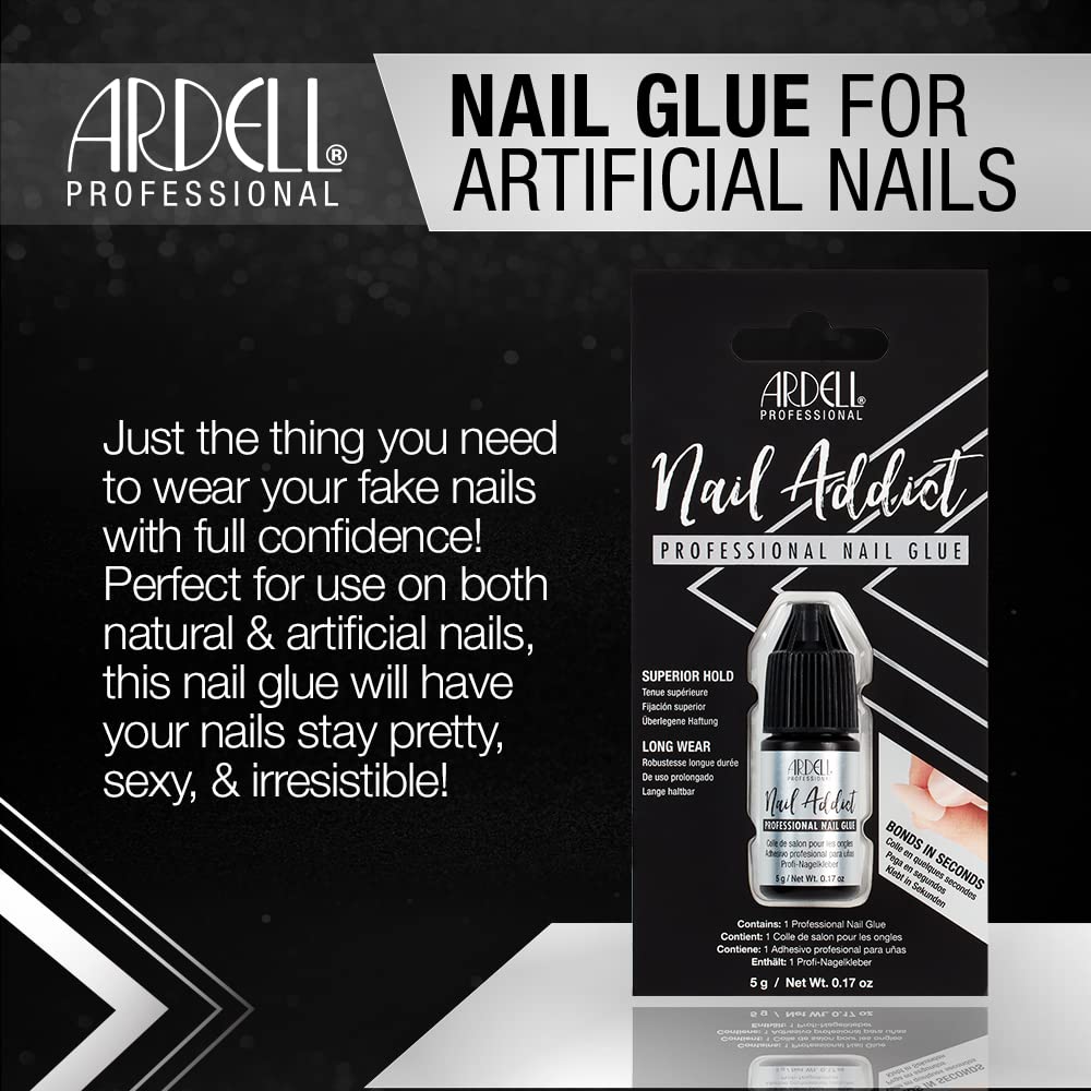 Ardell Professional Nail Glue, Superior Hold, Long-Lasting Adhesive for Fake Nails, Press On Nails & Nail Repairs, Quick-Drying Formula, 5g