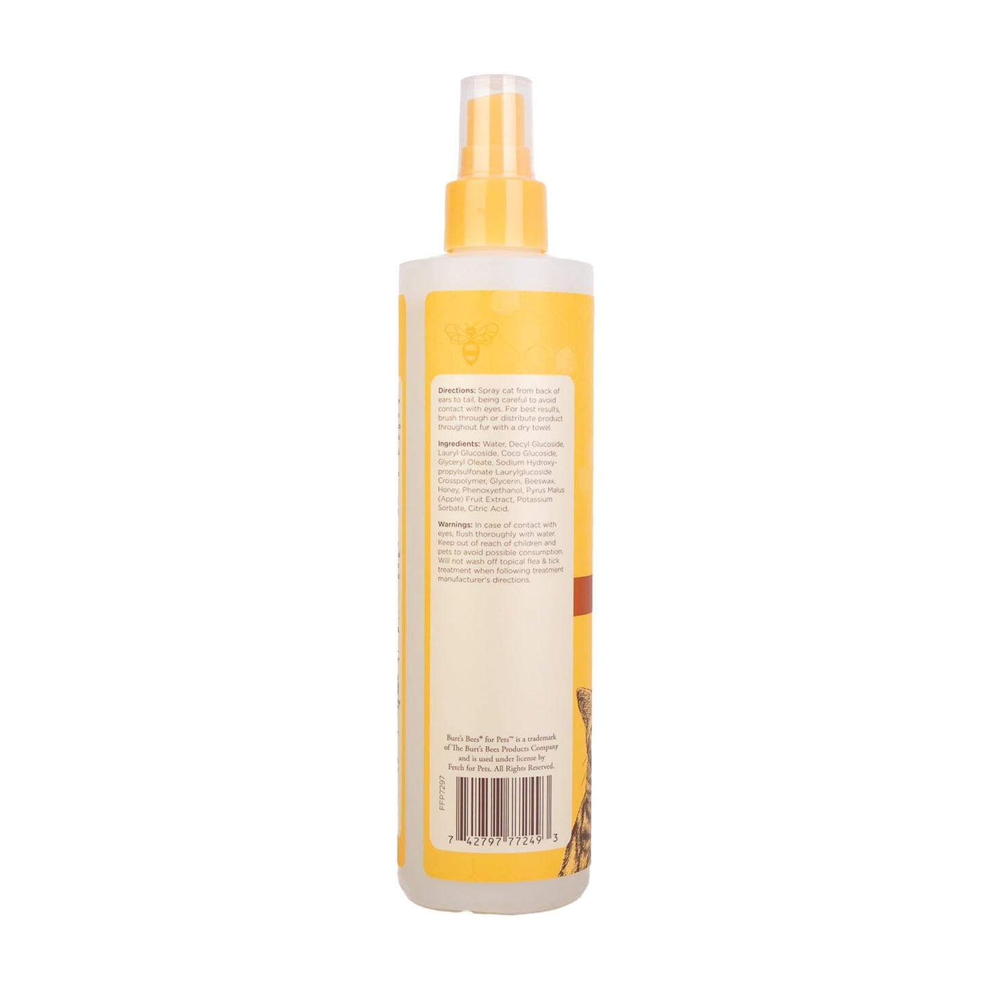 Burt’s Bees Waterless Cat Shampoo with Shea Butter & Honey – No-Rinse, Gentle Grooming for Kittens & Indoor Cats, 10 fl oz