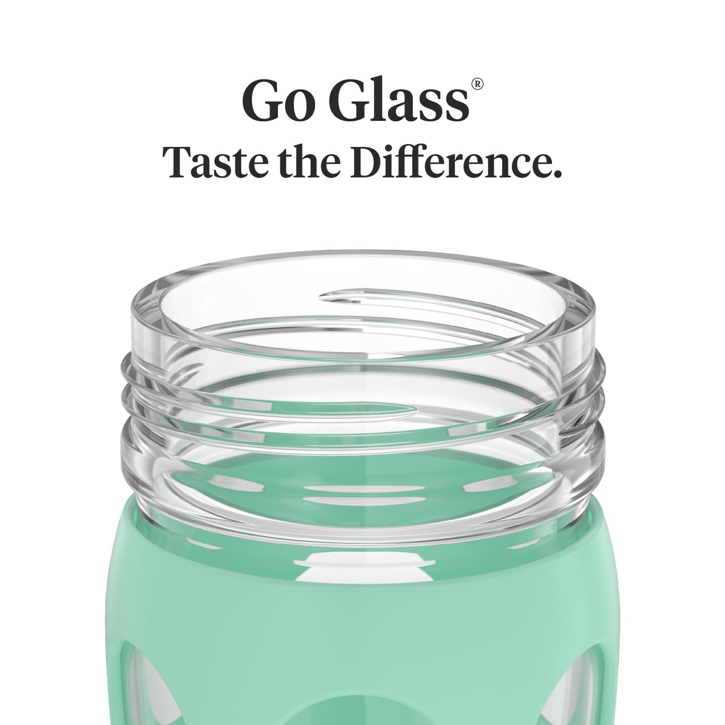 Lifefactory 22-Ounce Glass Water Bottle with Active Flip Cap and Protective Silicone Sleeve, Mint