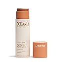 ATTITUDE Oceanly Lightweight Highlighter Stick, Titanium Dioxide-Free, EWG Verified, Plastic-Free, Vegan & Cruelty-free Makeup, Sunset Glow, 0.3