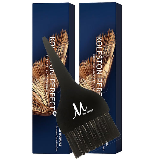 Koleston Perfect ME+ 7/03 Medium Blonde/Natural Gold Permanent Hair Color Creme 2 Ounce (Pack of 2) With Tint Brush - Long-Lasting Gray Coverage - Use