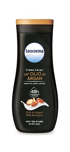 Leocrema: "Crema Fluida" Body Lotion with 100% Organic Argan Oil * 8.45 Fluid Ounces (250ml) Bottle * [ Italian Import ]