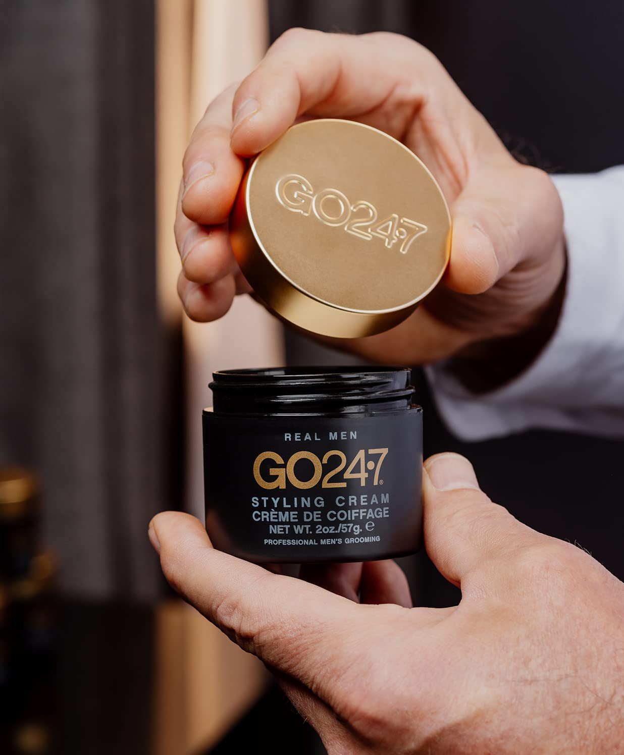 GO247 Styling Cream - Medium Hold Matte Finish Styling Cream for Men - Controls Frizz & Flyaways - Ideal for Natural, Flexible Styles - Perfect
