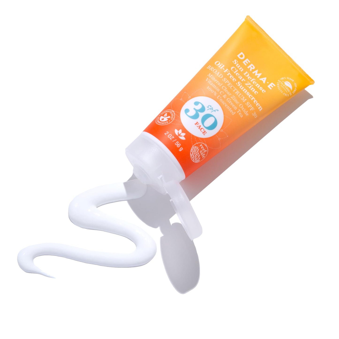 DERMA E Sun Defense Mineral Oil-Free Sunscreen SPF 30 Face - Broad Spectrum Facial Sun Cream - Hypoallergenic, Fragrance Free Clear Zinc Oxide