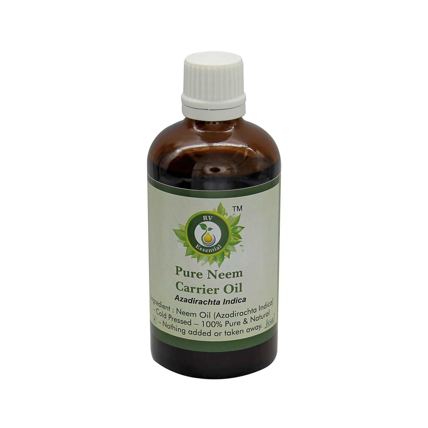 R V Essential Pure Neem Carrier Oil 5ml (0.169oz)- Azadirachta Indica (100% Pure and Natural Cold Pressed) Beauty and Personal Care R V Essential