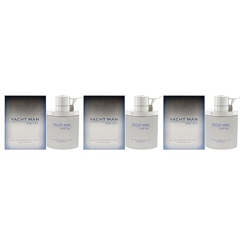 Myrurgia Yacht Man Metal EDT Spray Men 3.4 oz Pack of 3