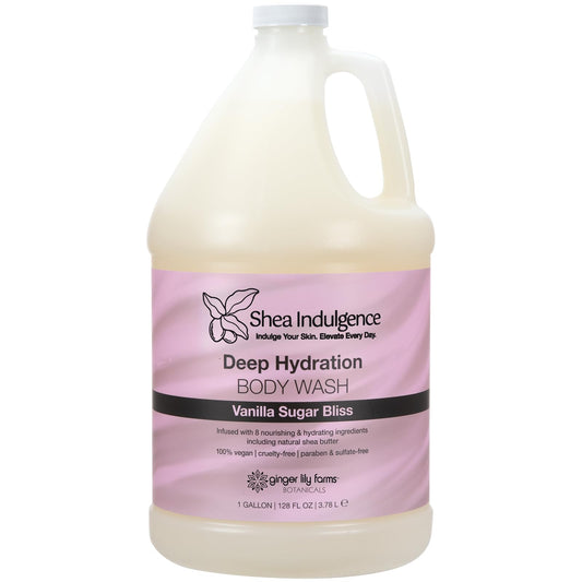 Ginger Lily Farms Botanicals Shea Indulgence Deep Hydration Body Wash, 100% Vegan & Cruelty-Free, Vanilla Sugar Bliss Scent, 1 Gallon (128 fl oz) Beauty & Personal Care Ginger Lily Farms