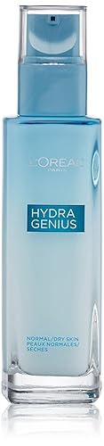 L'Oreal Paris Skincare Hydra Genius Daily Liquid Care Oil-Free Face Moisturizer for Normal to Dry Skin, Hyaluronic Acid Moisturizer for Face with Aloe
