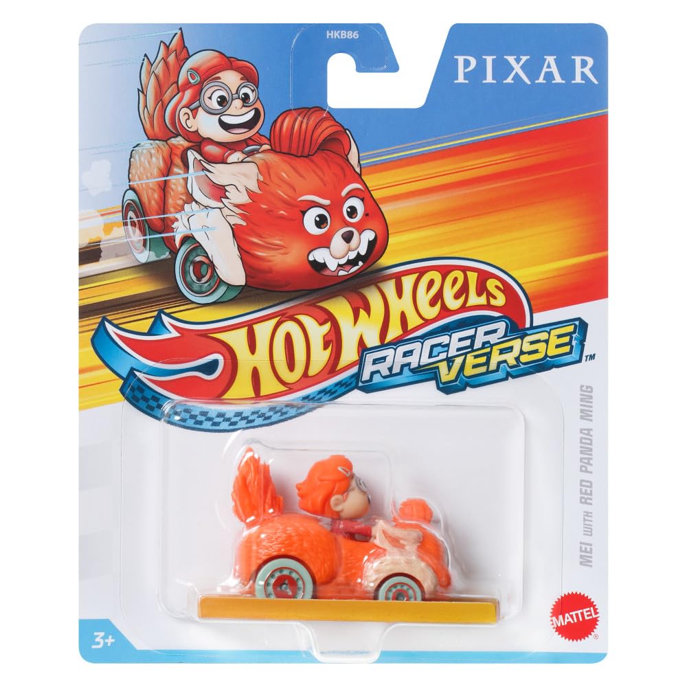 Hot Wheels RacerVerse Mei with Red Panda Ming 1:64 Scale Toy Car Optimized Track