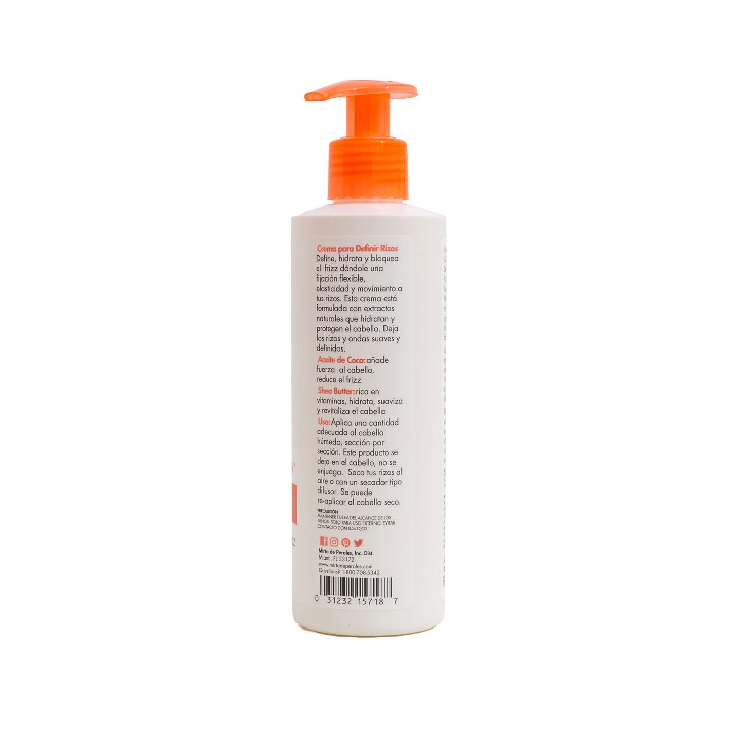Mirta De Perales, Curls Defining Cream for Wavy, Curly & Coily Hair | Hydrating Curl Cream with Coconut Oil & Shea Butter | Defines, Smooths