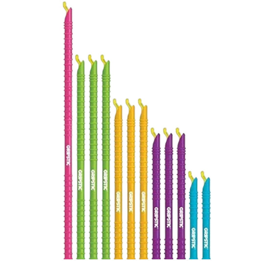 GripStic Bag Clips. 12pc Durable Food Clip Set For Kitchen Storage. Reusable Chip Bag Clips. Color Coded Bag Closure Sticks Provide Air Tight Seal.…