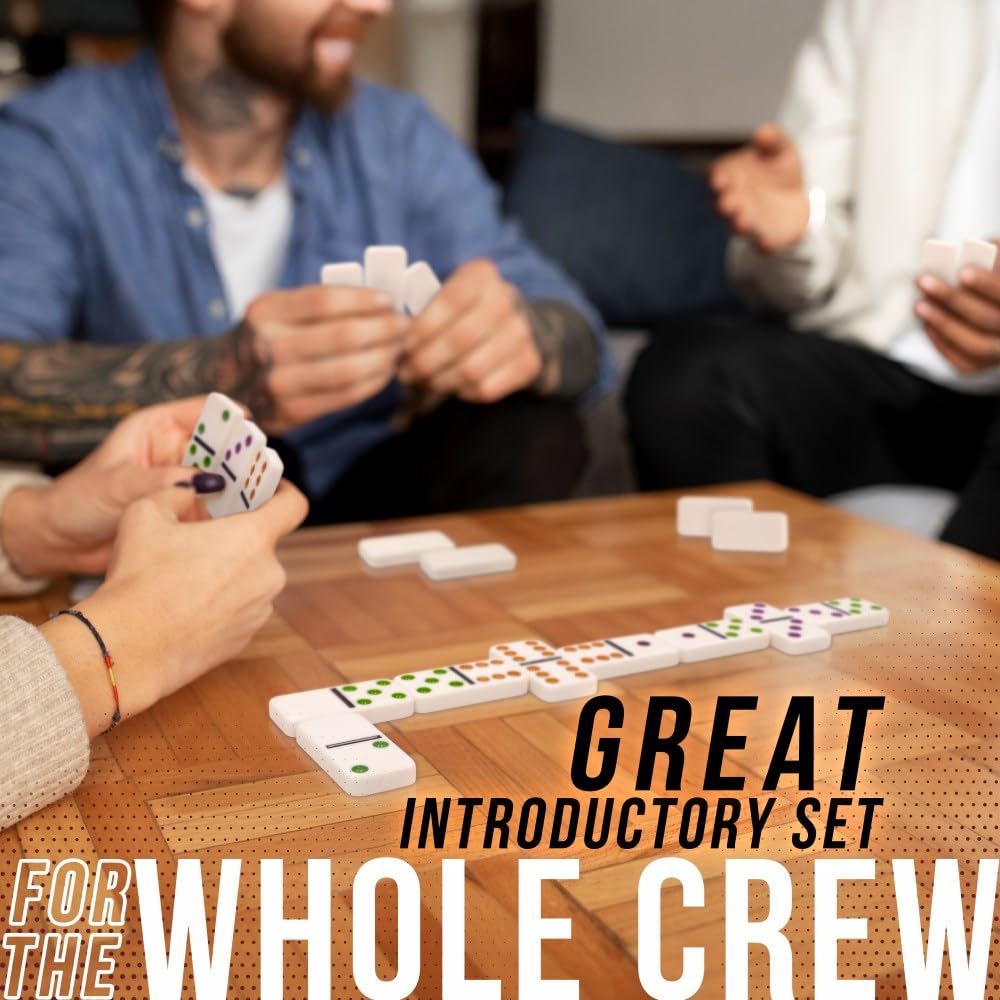 Front Porch Classics | Double 6 Travel Tin Domino Set from, for 1 to 4 Players Ages 6 and up