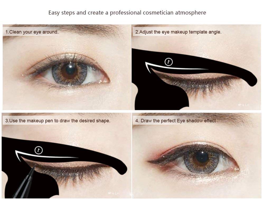 Garden Of Arts Cat Line Eyeliner Stencil, Smoky Eyeshadow Applicators Template Plate, Professional Multifunction Black Cat Shape Eye liner & Eye…